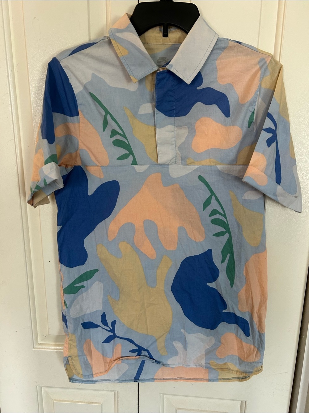 Nike SB Printed Skate Polo Shirt Floral Multicolor Hawaiian Men's Size Small